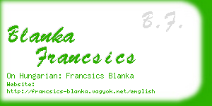 blanka francsics business card